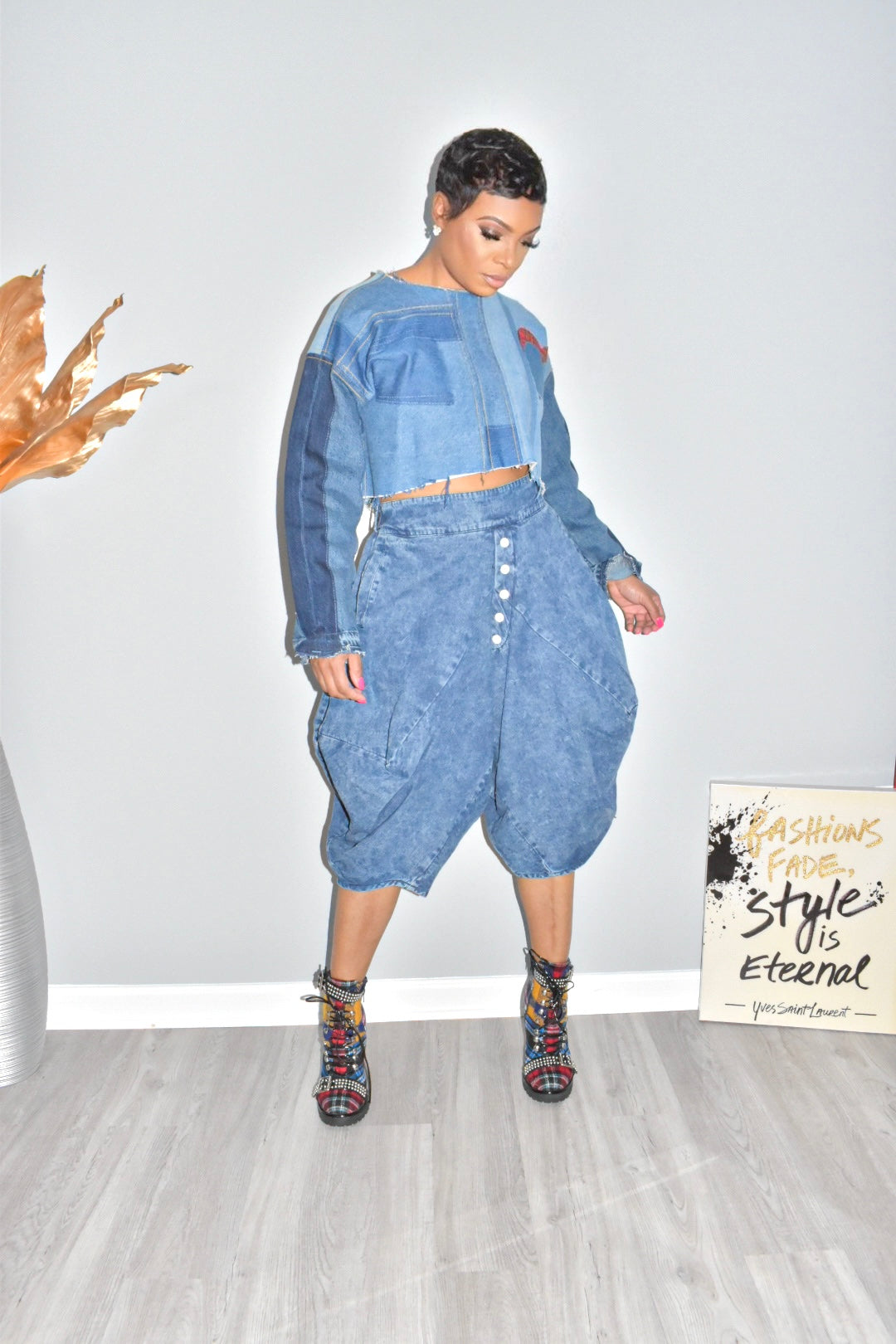 Denim Harem Pants