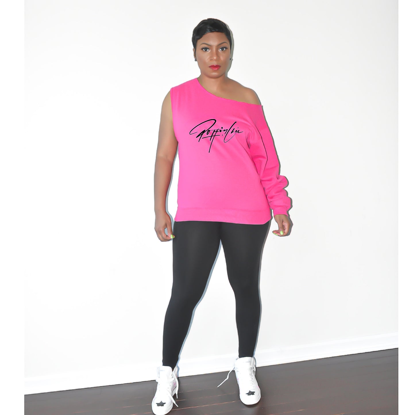 Create Your Own POPPIN One Sleeved Bare Shouldered Sweatshirt