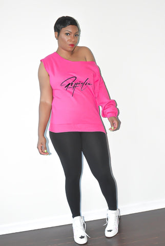 Create Your Own POPPIN One Sleeved Bare Shouldered Sweatshirt